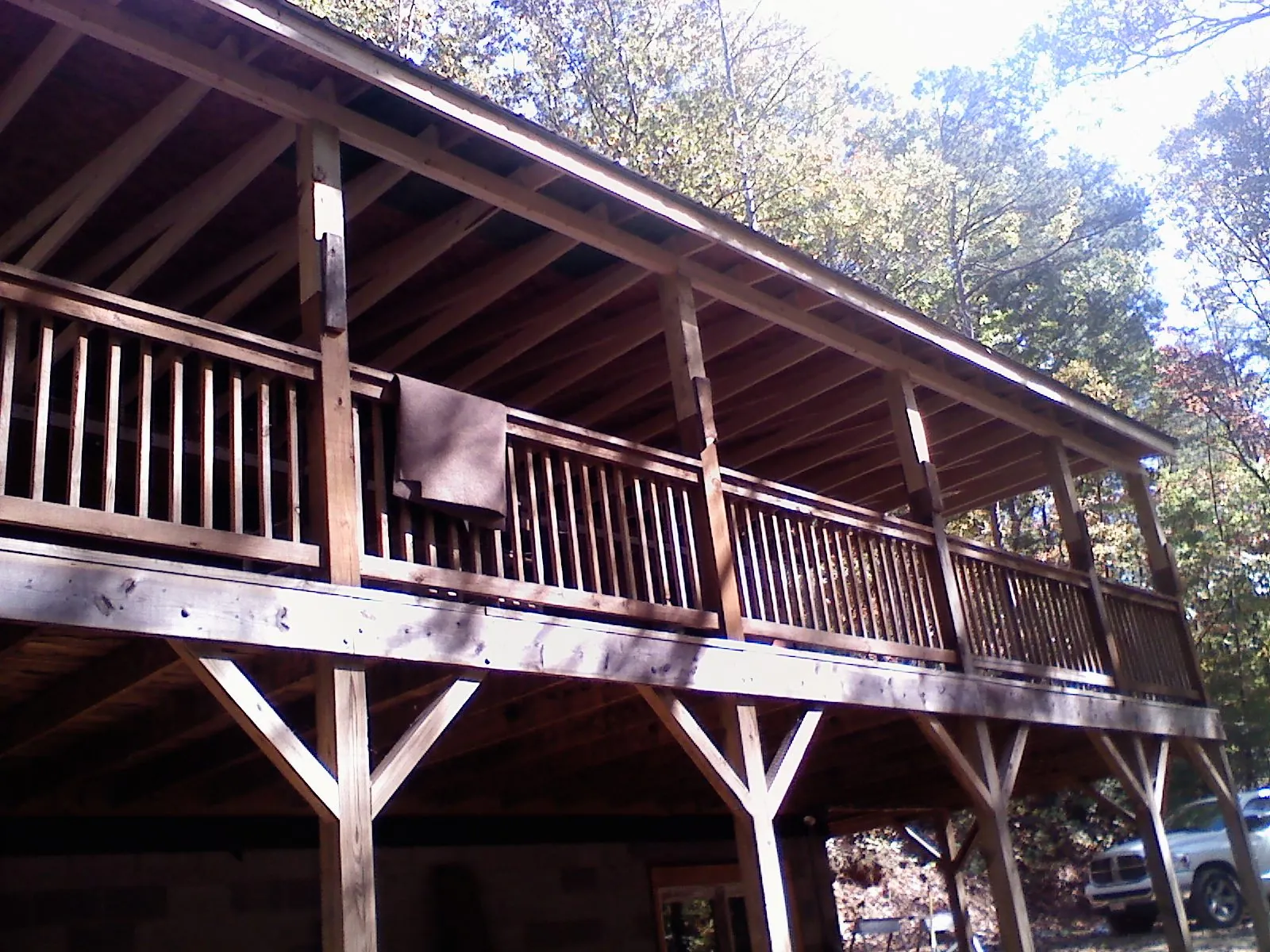 Timber framing under a new elevated porch and deck — Roof Leak Repair in South Pasadena by Roofing Brothers